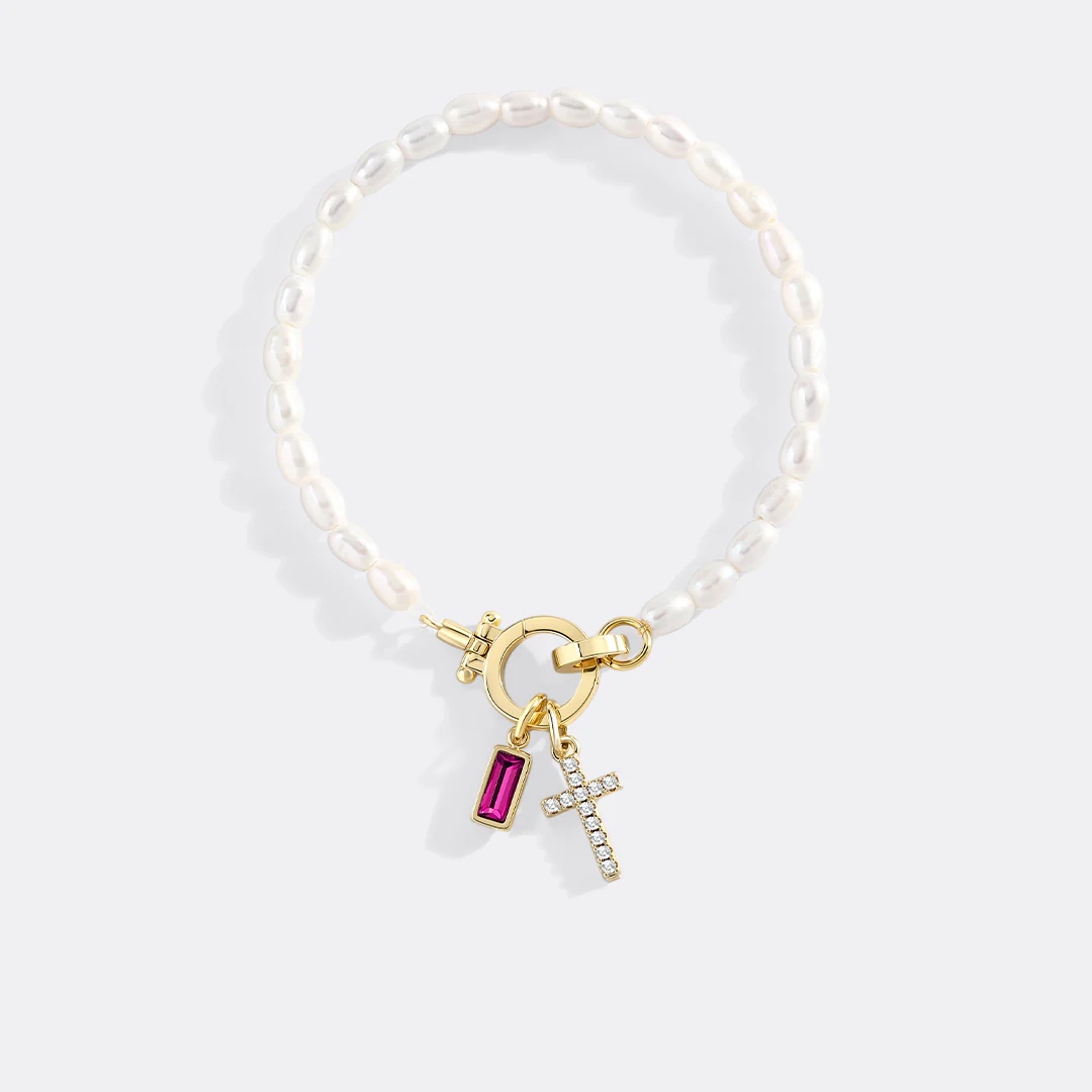 Pearl Cross Charm Bracelet - Image 14