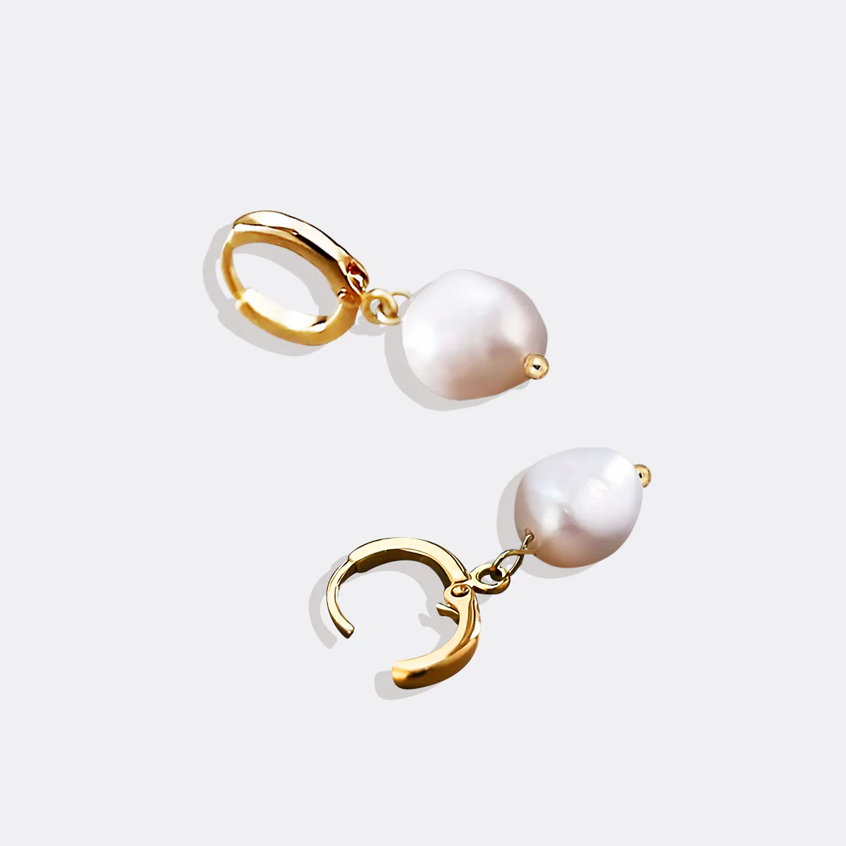 Freshwater Pearl Drop Huggie Earrings - Image 23