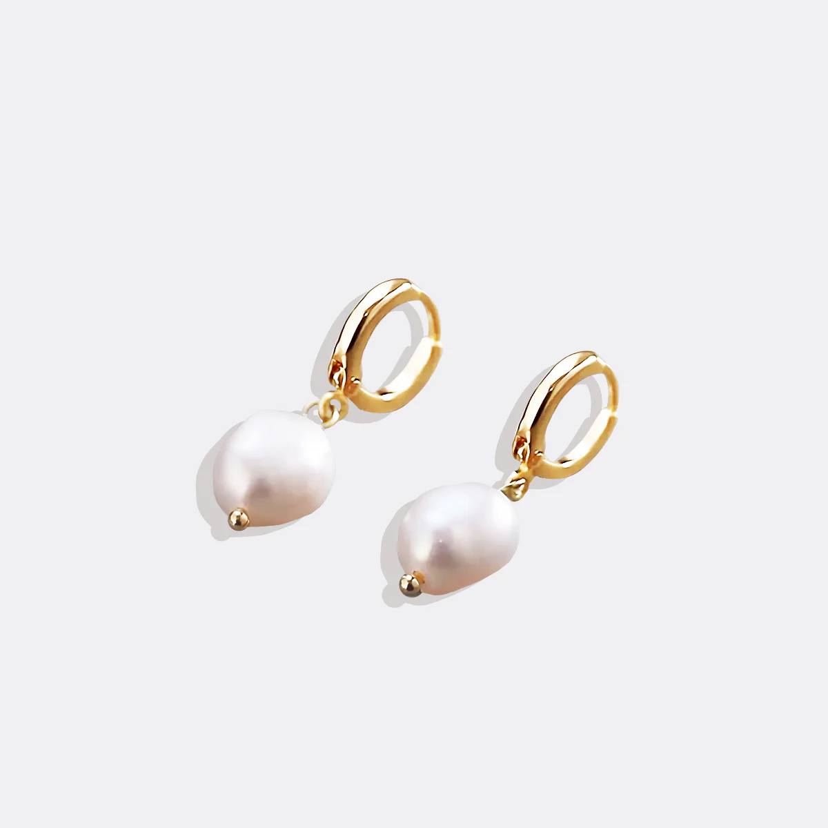 Freshwater Pearl Drop Huggie Earrings - Image 24