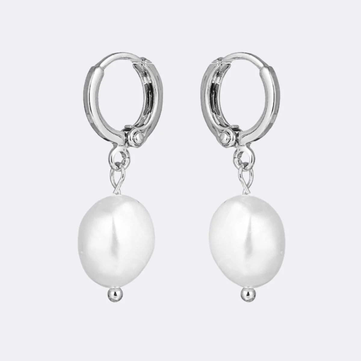 Freshwater Pearl Drop Huggie Earrings - Image 26