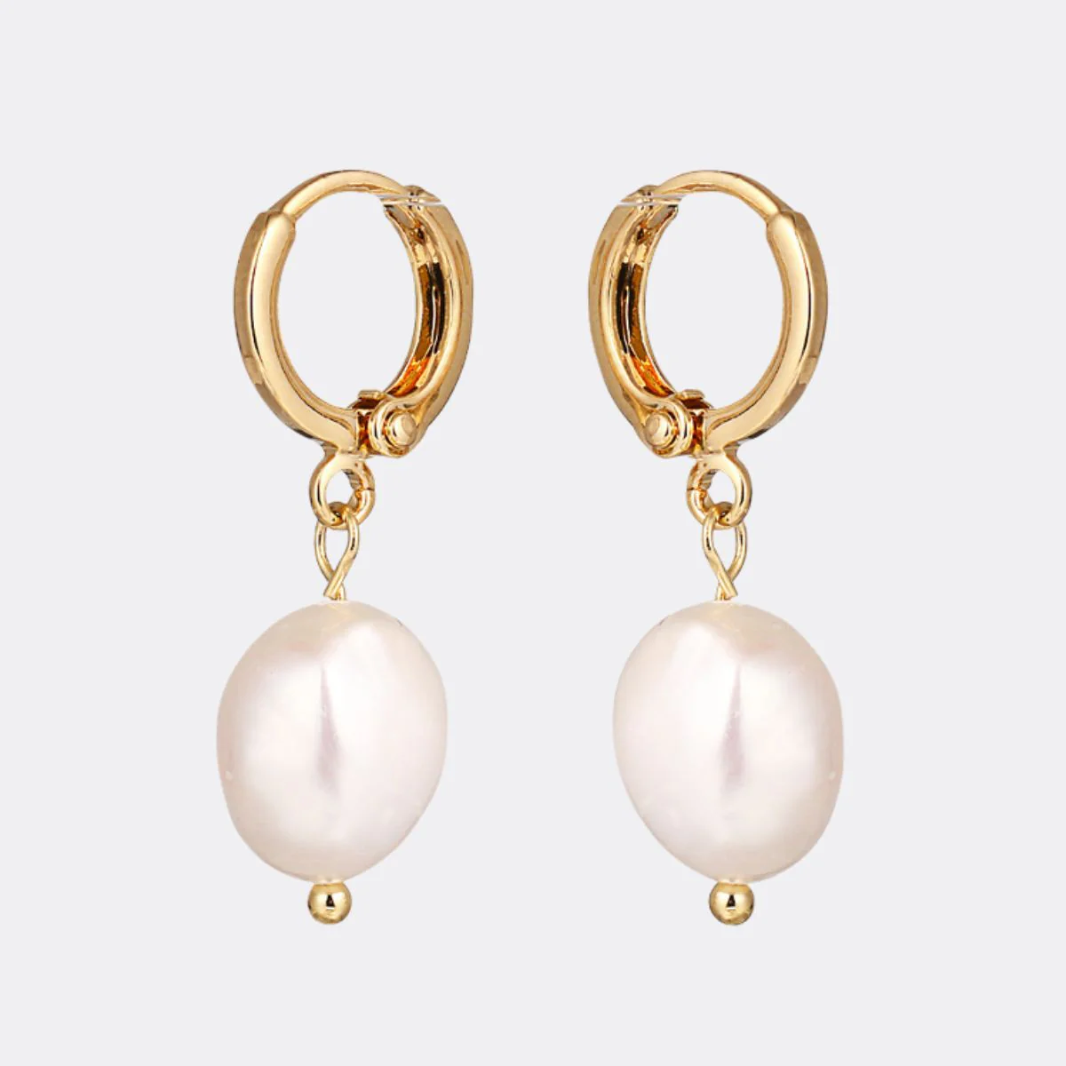 Freshwater Pearl Drop Huggie Earrings - Image 27