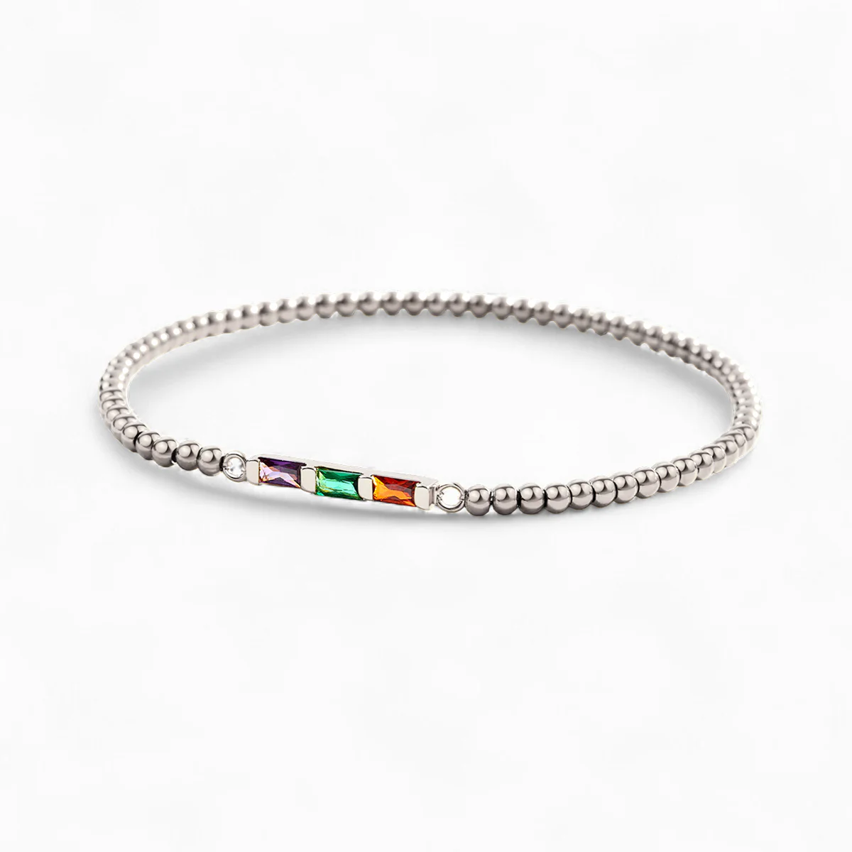Personalized Baguette Birthstone Beaded Bracelet - Image 9