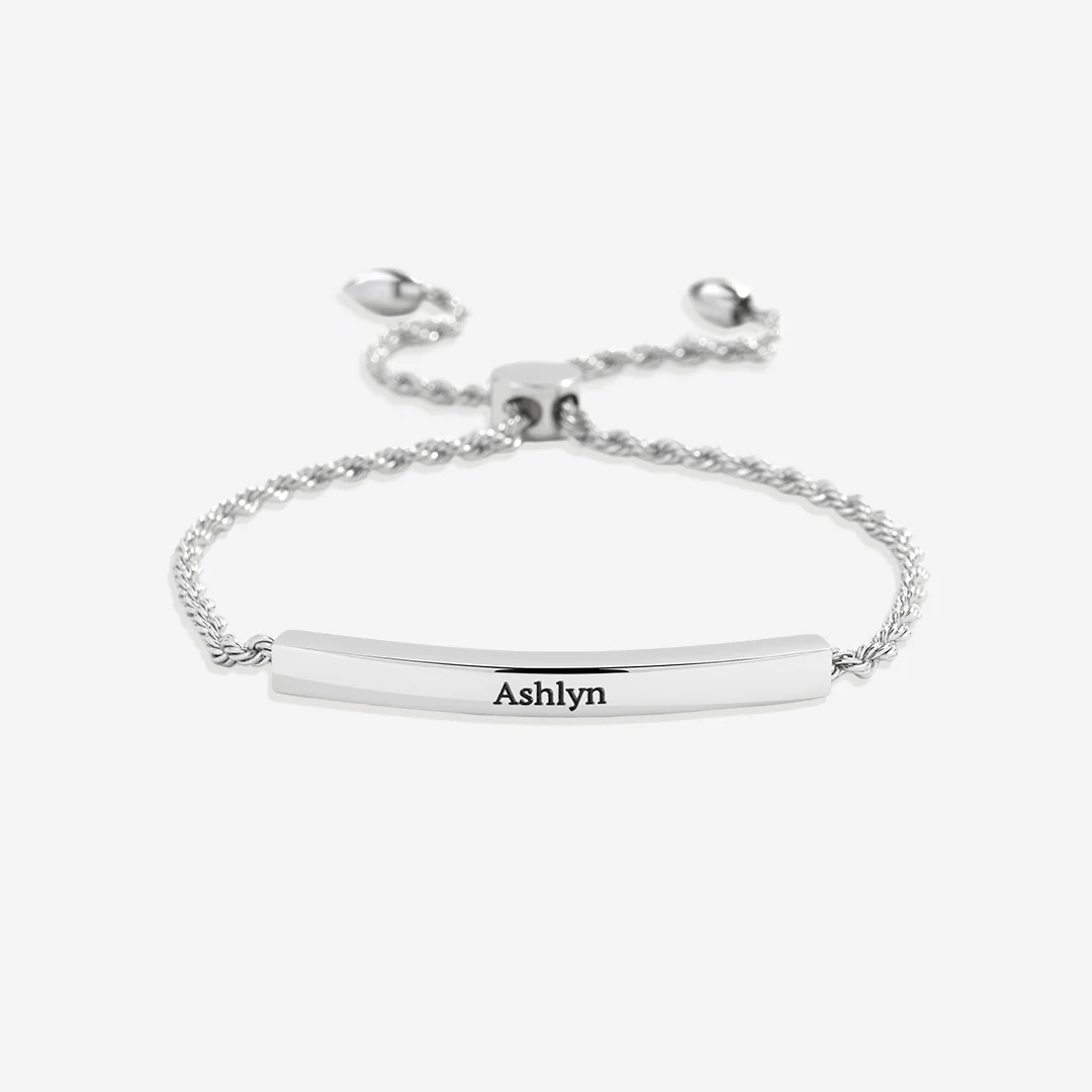 Personalized Bar Chain Bracelet - Image 7