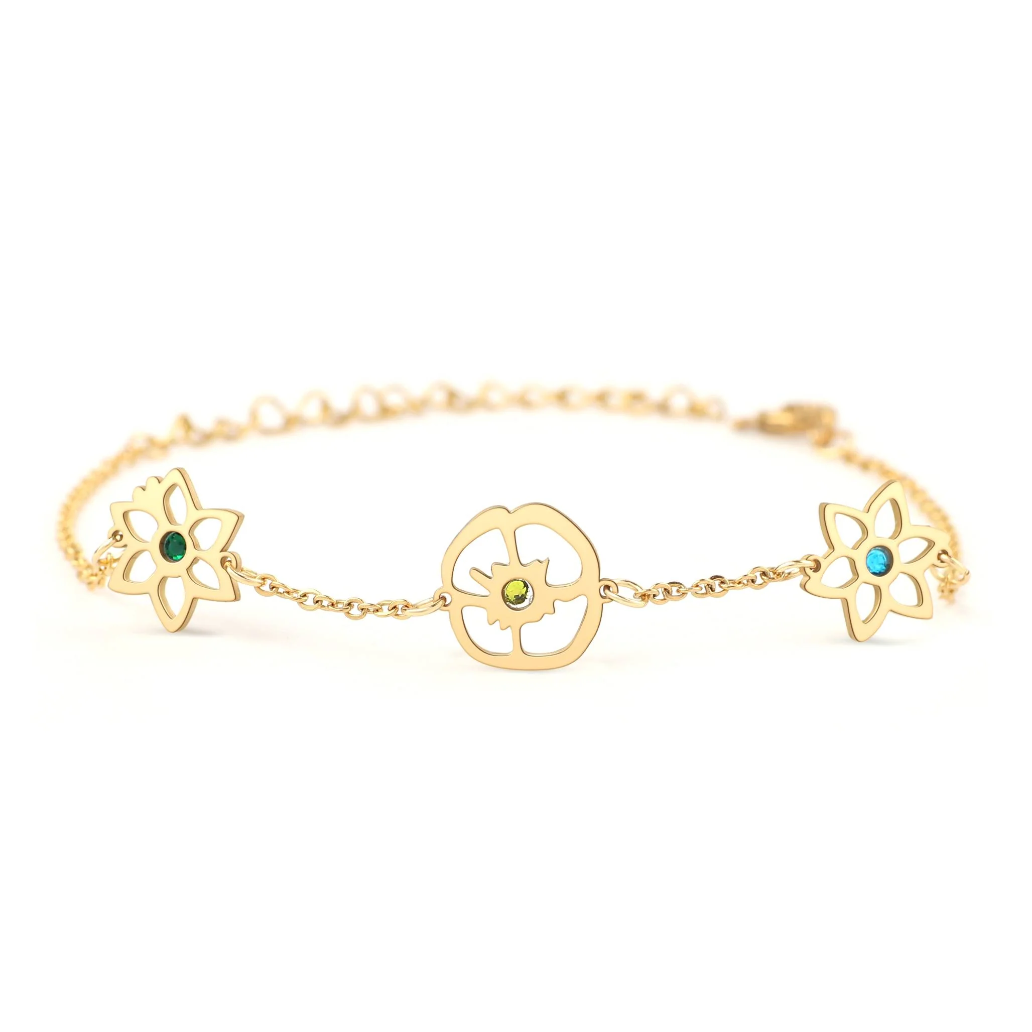 Personalized Birth Flower Charm Bracelet - Image 10
