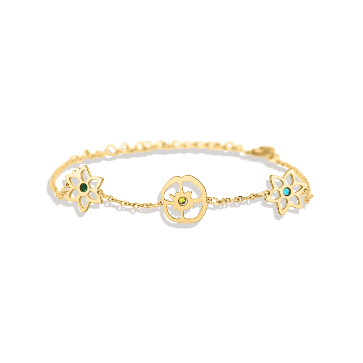 Personalized Birth Flower Charm Bracelet - Image 4