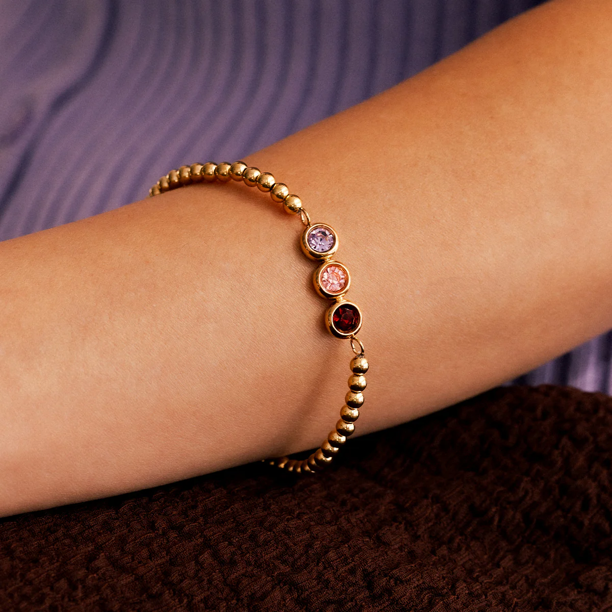 Personalized Birthstone Beaded Bracelet - Image 4