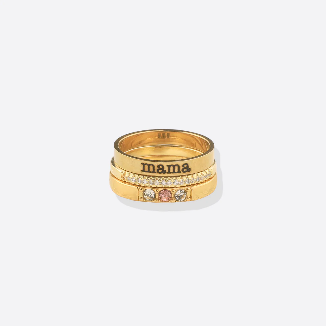 Personalized Name Birthstones Stacking Rings - Image 20