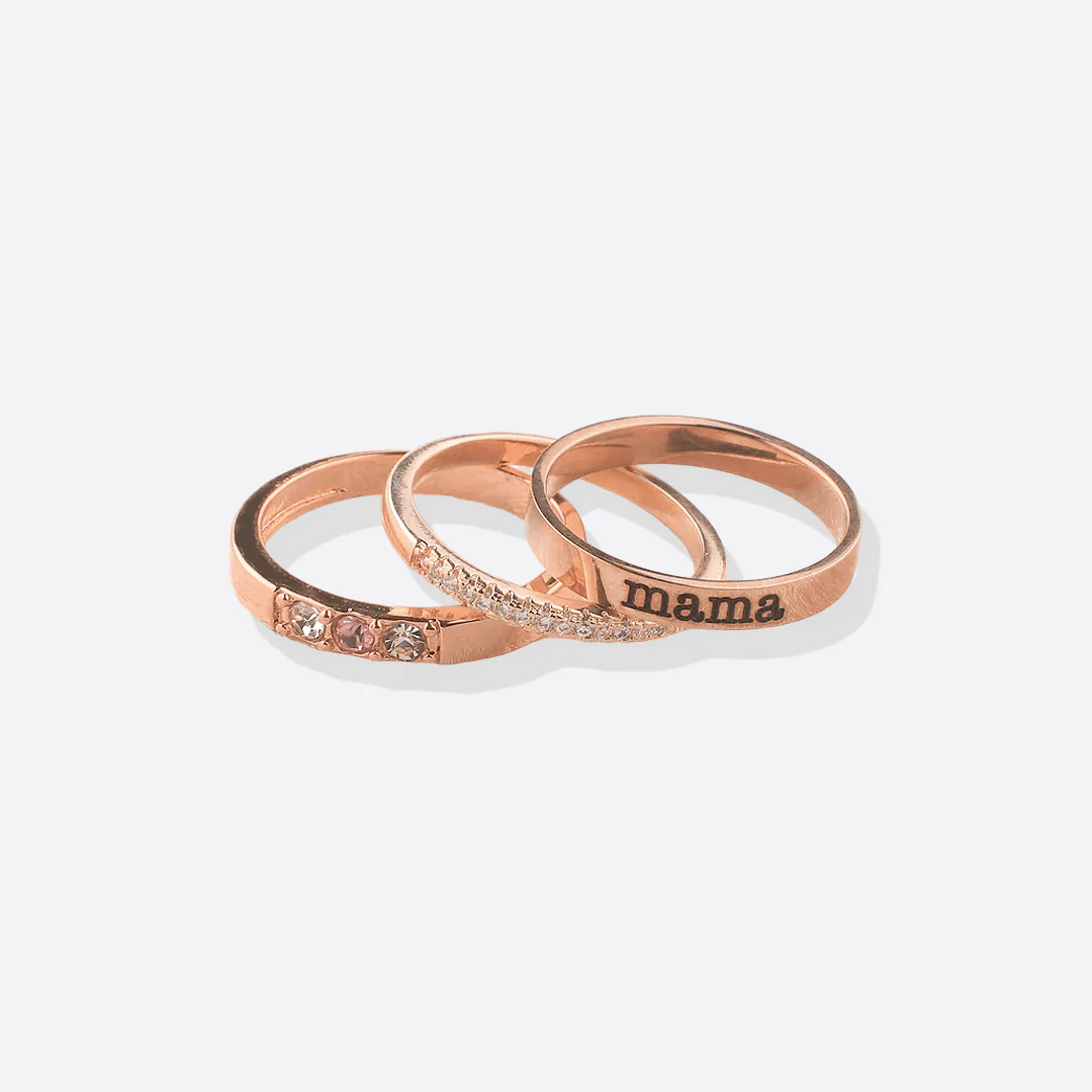 Personalized Name Birthstones Stacking Rings - Image 22