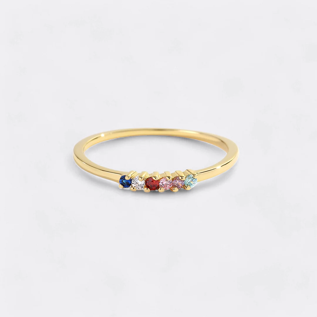Personalized Dainty Birthstones Ring - Image 3