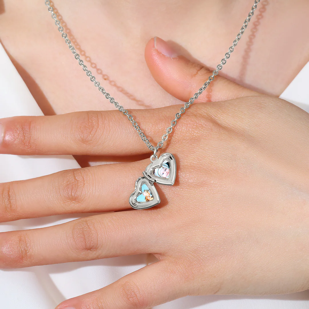 Personalized Heart Locket Necklace - Image 16