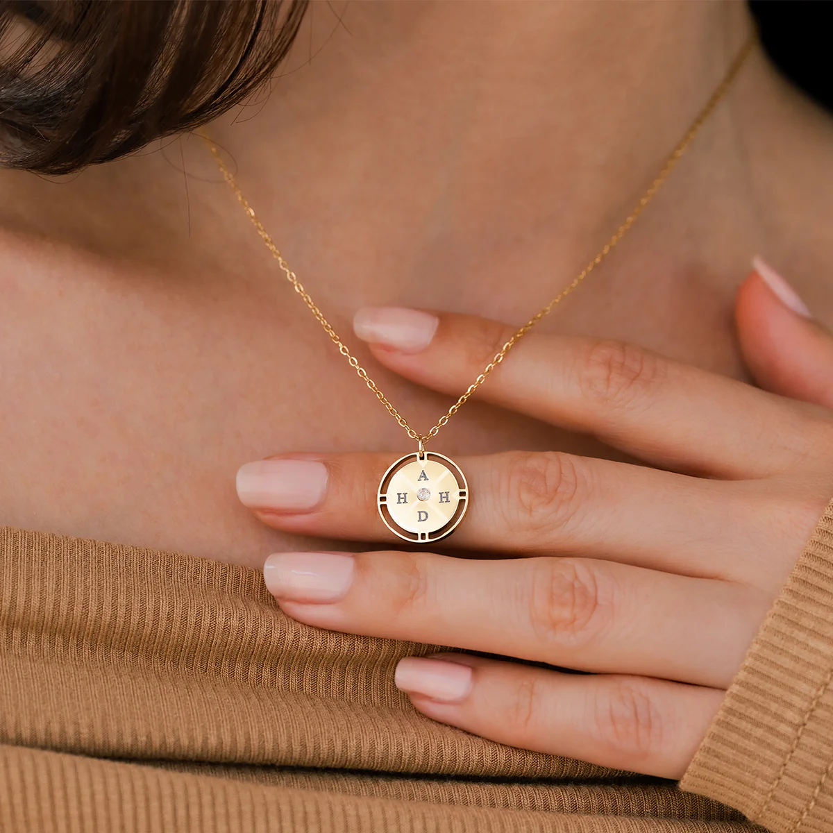 Personalized Mini Compass Pendant Necklace - Image 7