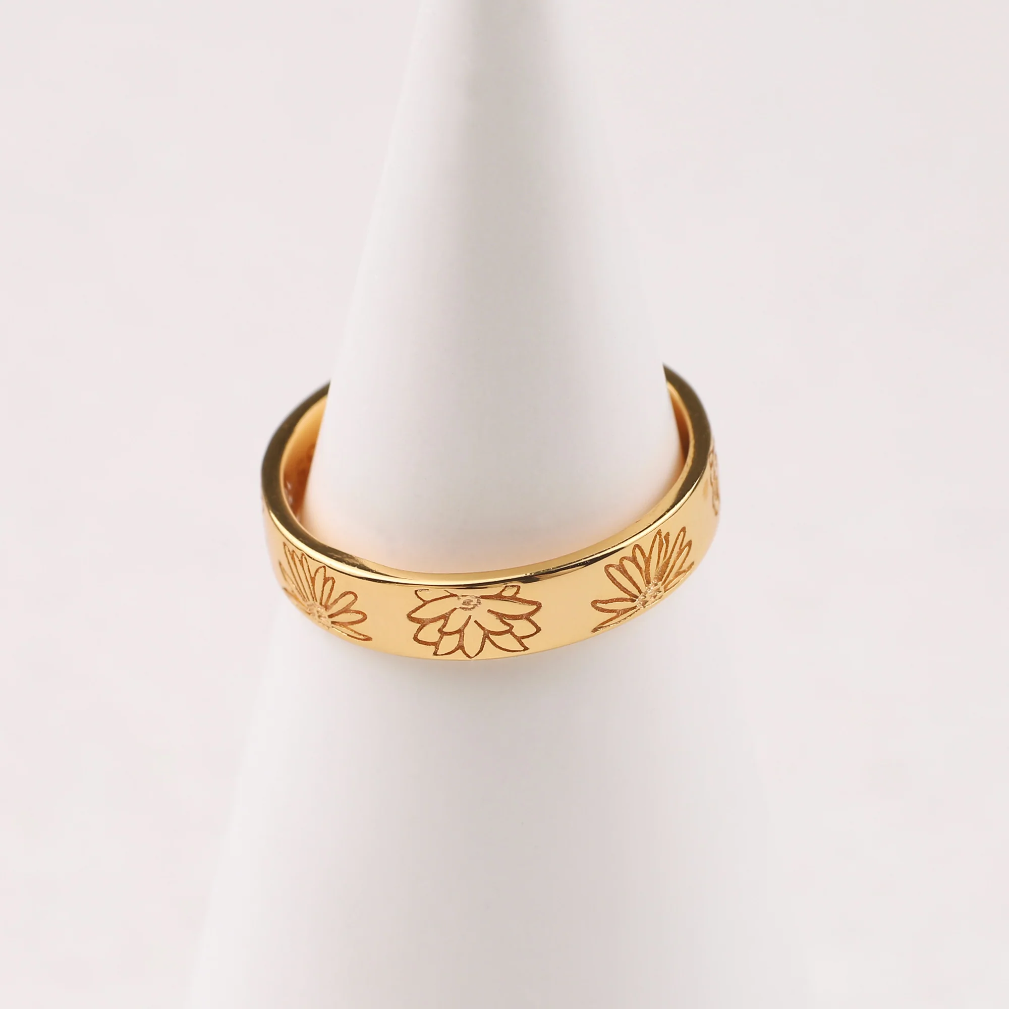 Personalized Stamped Flower Ring - Image 12