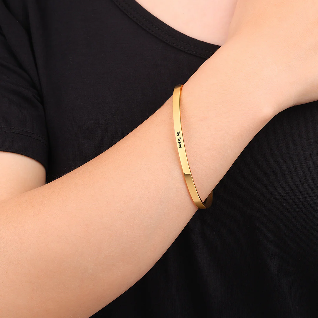 Personalized Thin Cuff Bracelet - Image 3