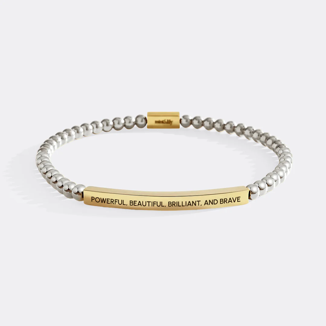 Powerful, Beautiful, Brilliant, and Brave Beaded Inspire Bracelet - Image 6