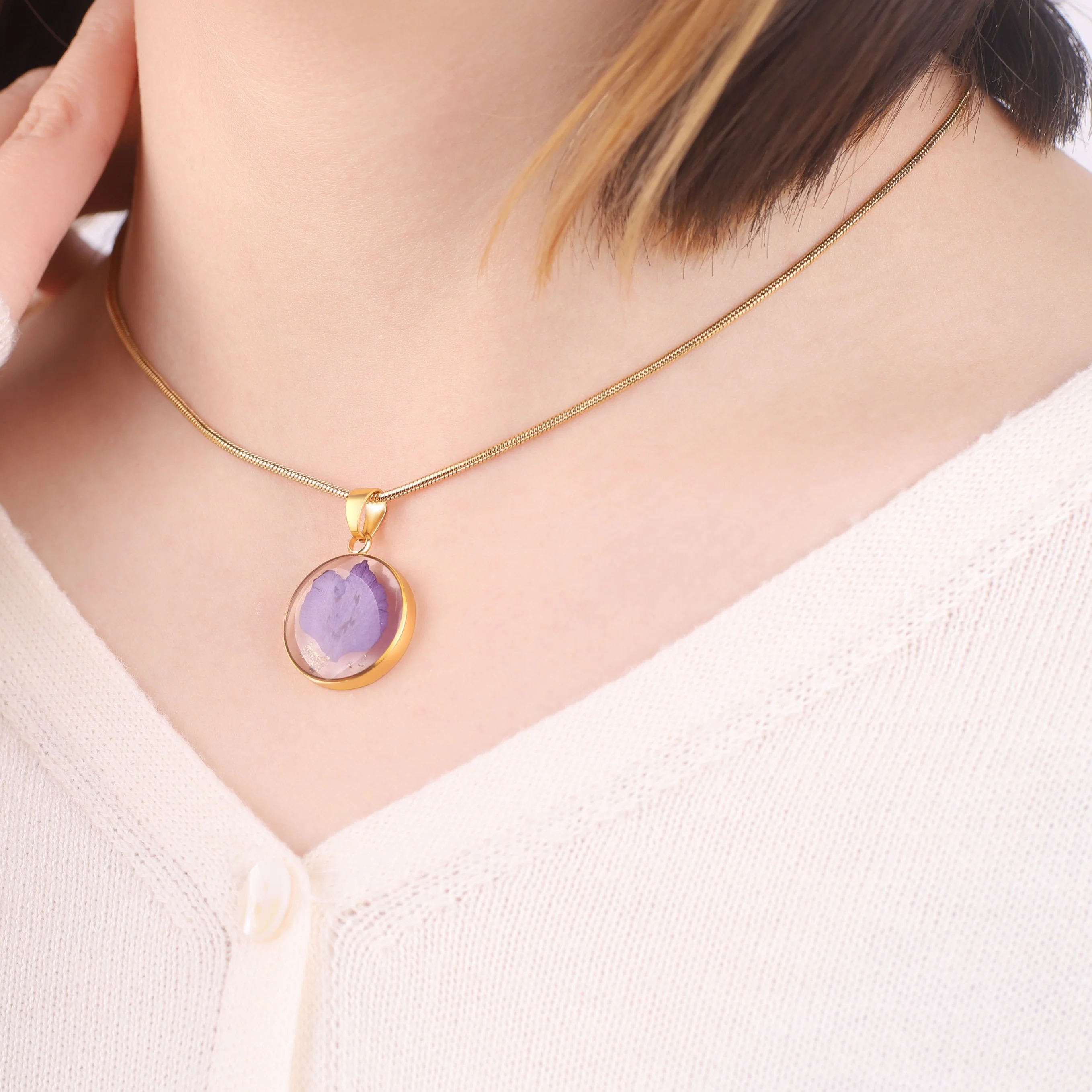 Pressed Birth Flower Necklace - Image 84