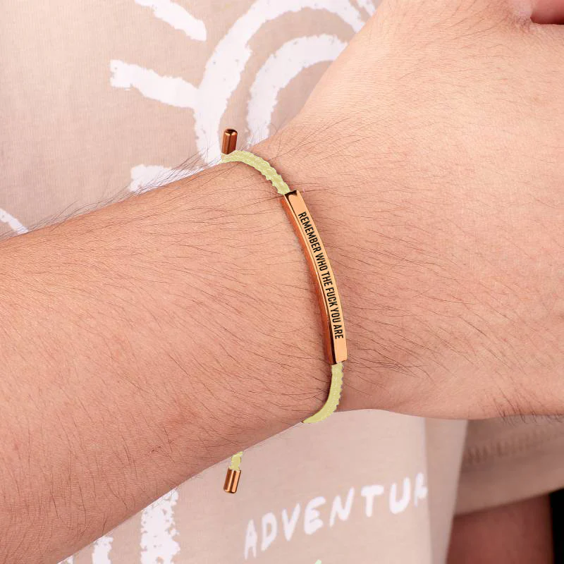Bold Remember Who the F♥ck You Are Inspire Bracelet - Image 17