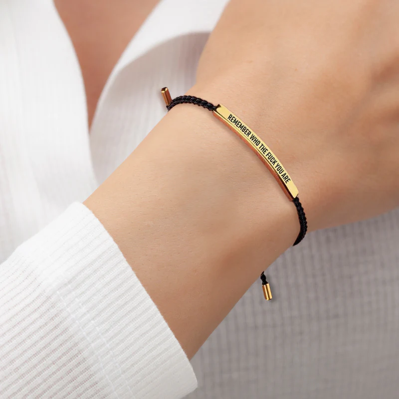 Bold Remember Who the F♥ck You Are Inspire Bracelet - Image 3