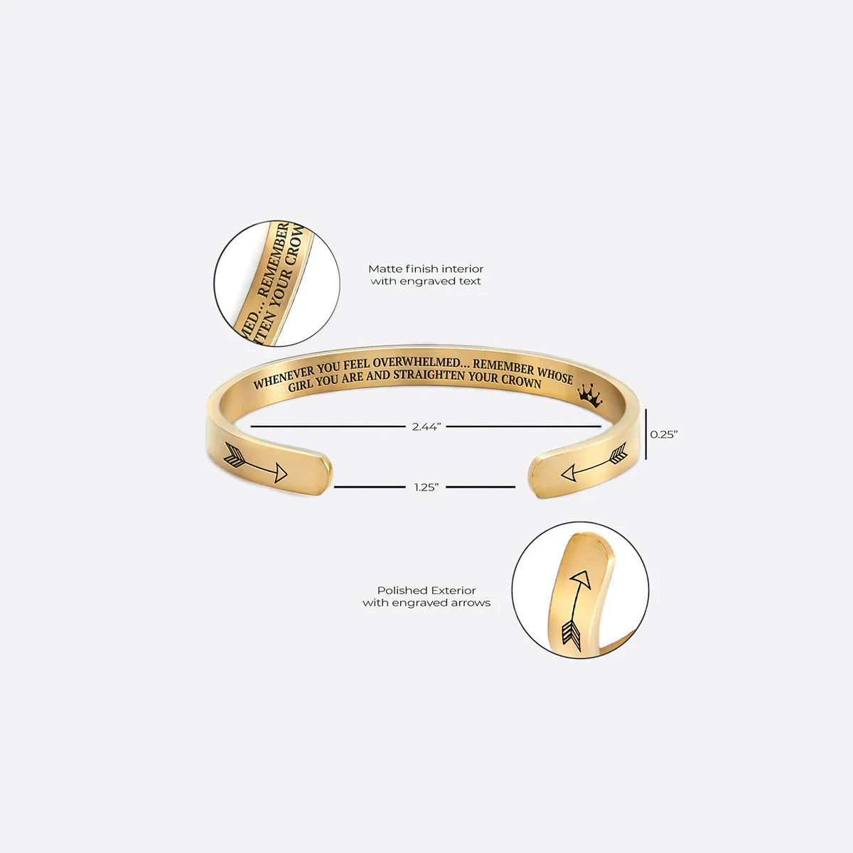 Remember Who You Are and Straighten Your Crown Cuff Bracelet - Image 43