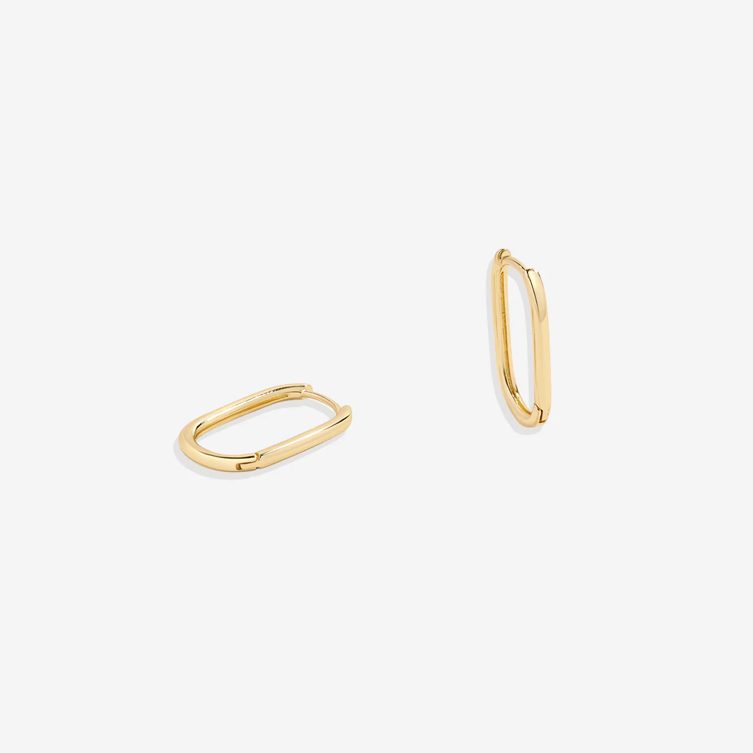 Retro Box Huggie Hoop Earrings - Image 3