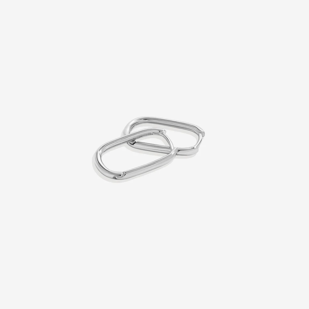 Retro Box Huggie Hoop Earrings - Image 4