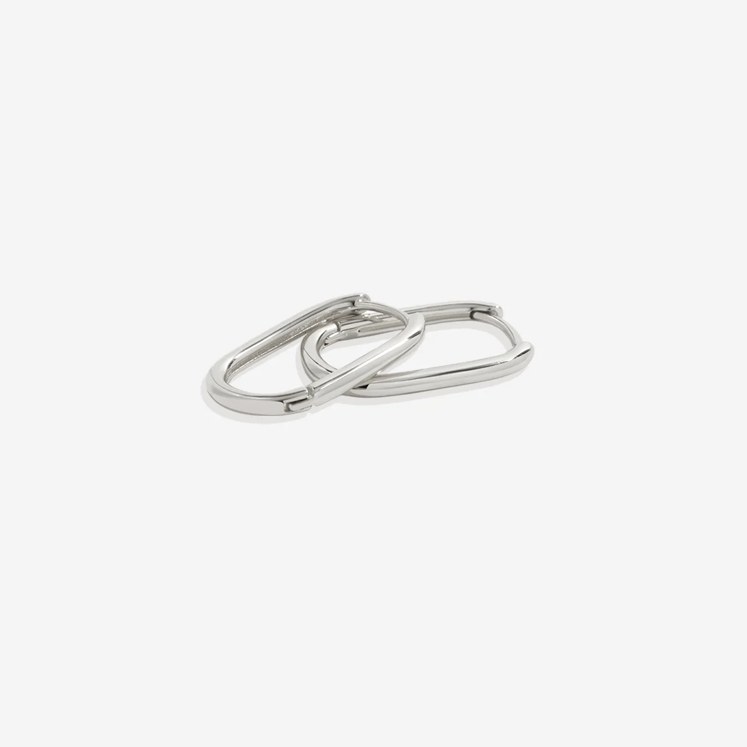 Retro Box Huggie Hoop Earrings - Image 5