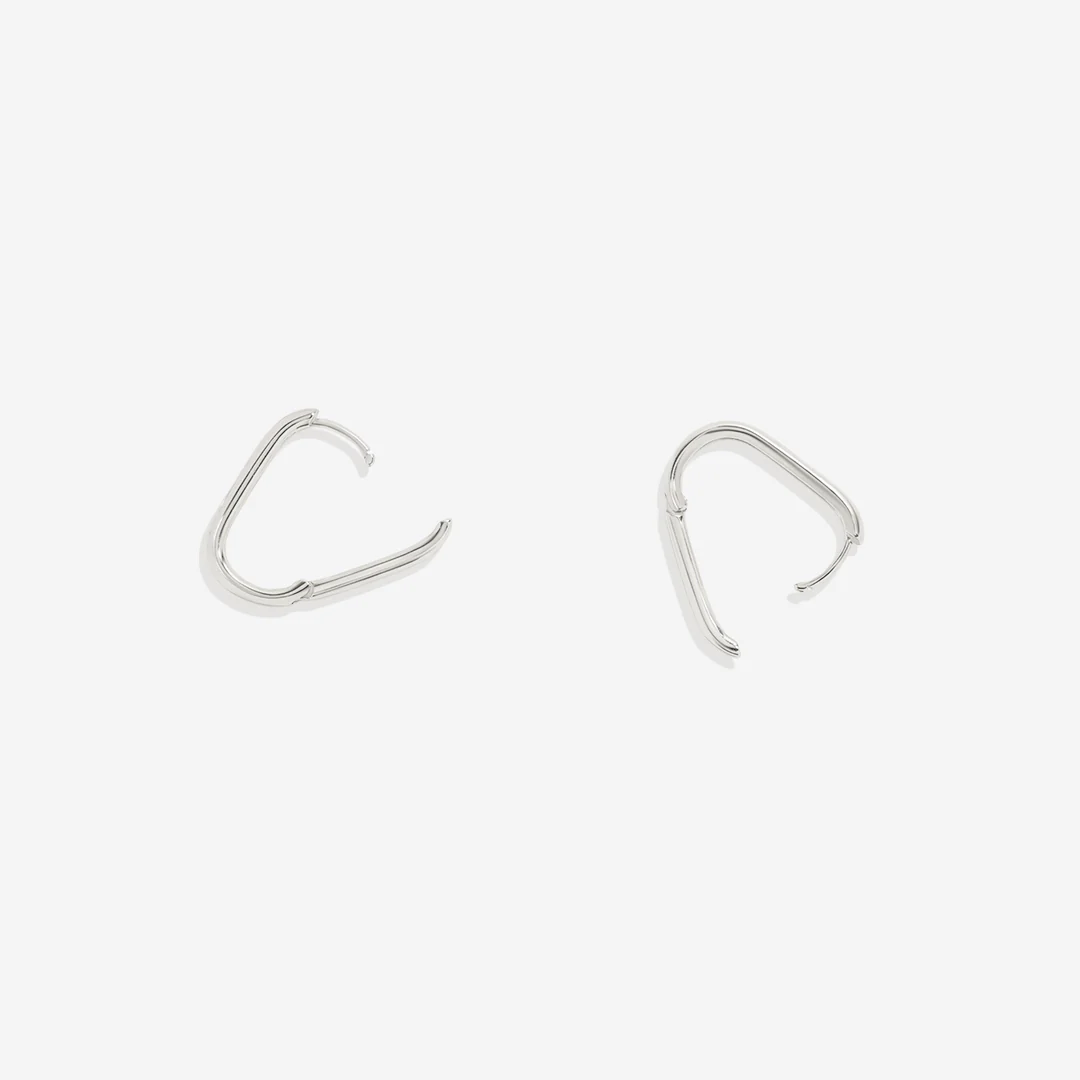 Retro Box Huggie Hoop Earrings - Image 7