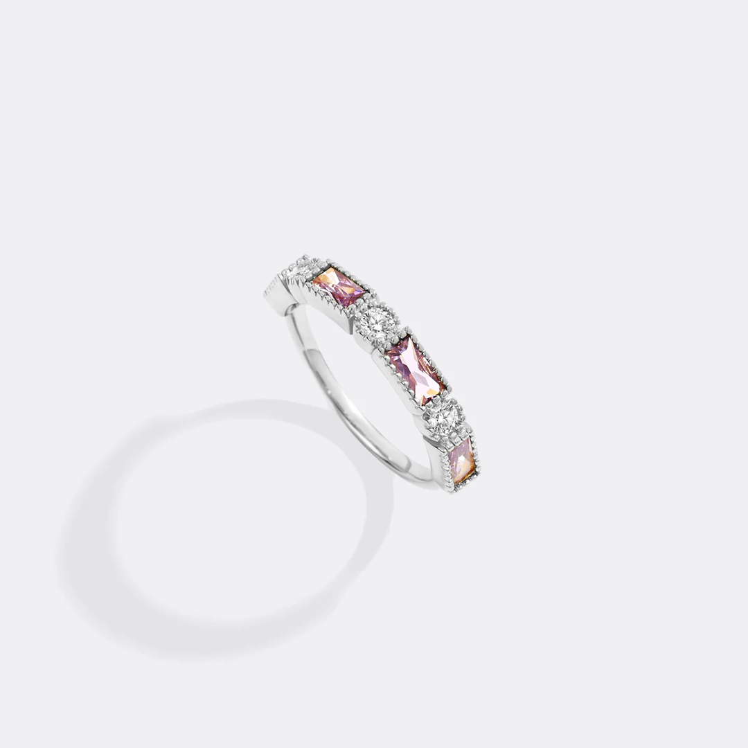 Personalized Round and Baguette Birthstone Ring - Image 20