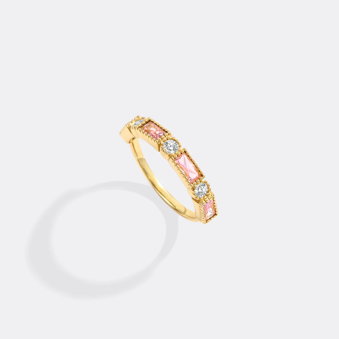 Personalized Round and Baguette Birthstone Ring - Image 29