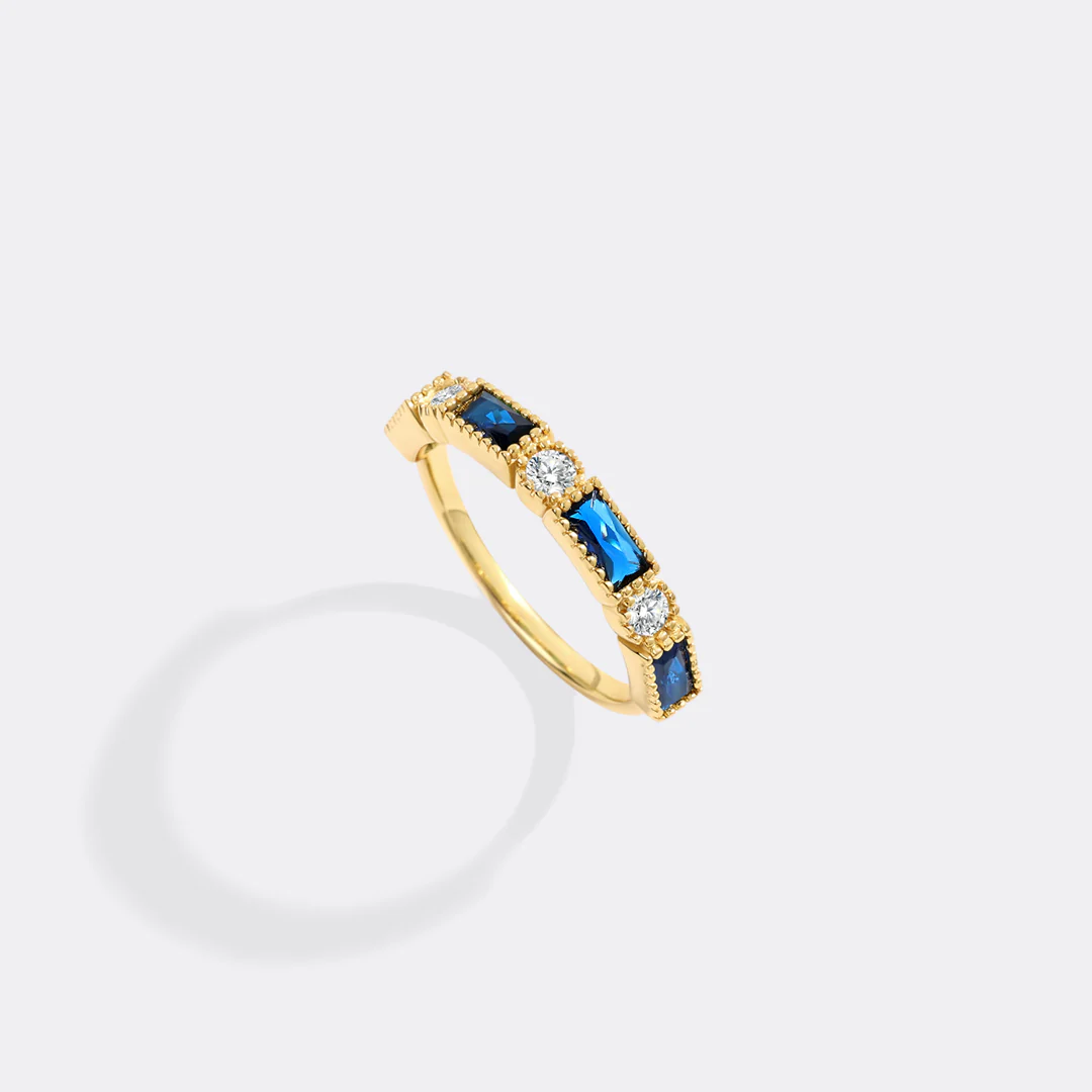 Personalized Round and Baguette Birthstone Ring - Image 31