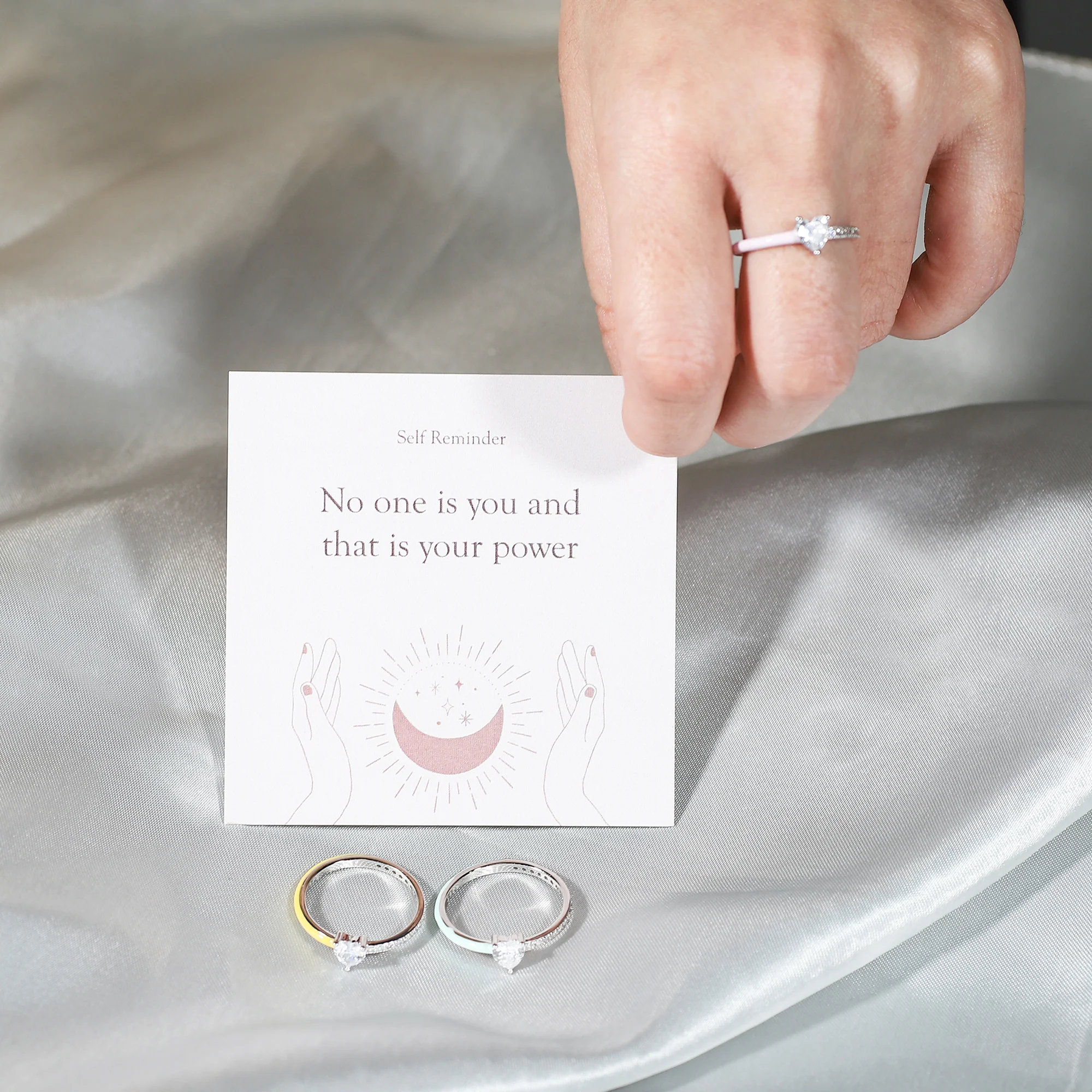 Self Reminder - No One Is You And That Is Your Power Half Enamel Ring - Image 9