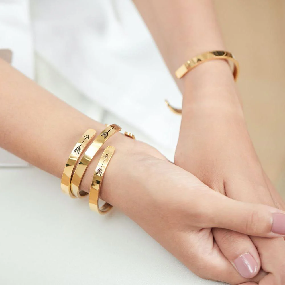 Not Sisters By Blood But Sisters By Heart Cuff Bracelet - Image 3