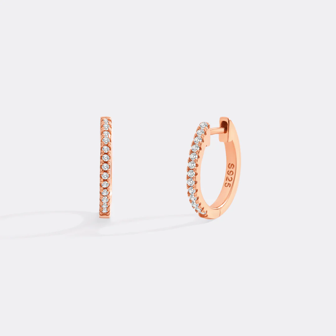 Small Dainty Pave Earring - Image 4