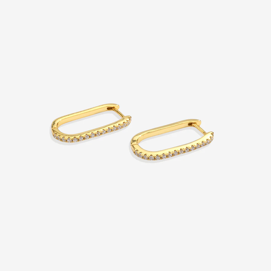 Square Pave Hoop Earrings - Image 13