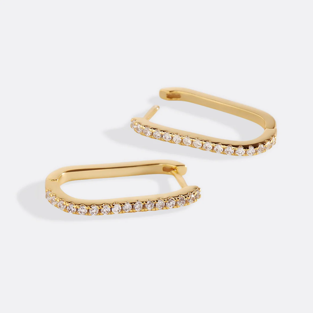 Square Pave Hoop Earrings - Image 20