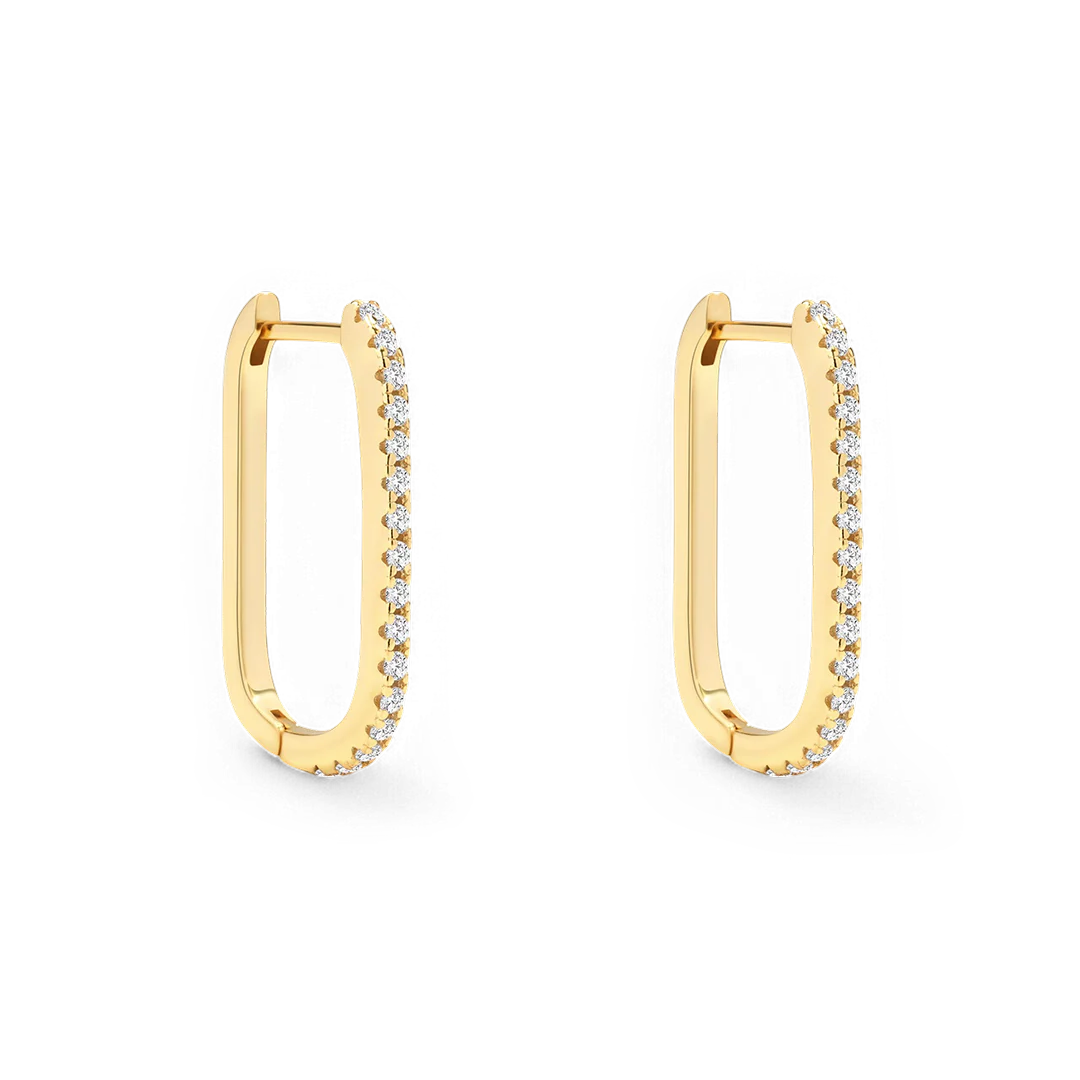 Square Pave Hoop Earrings - Image 3
