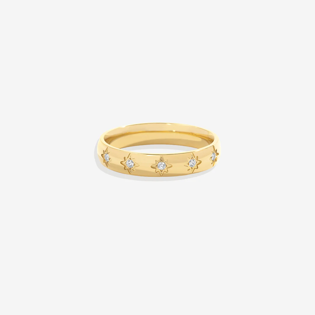 Star Set Stacking Ring - Image 7