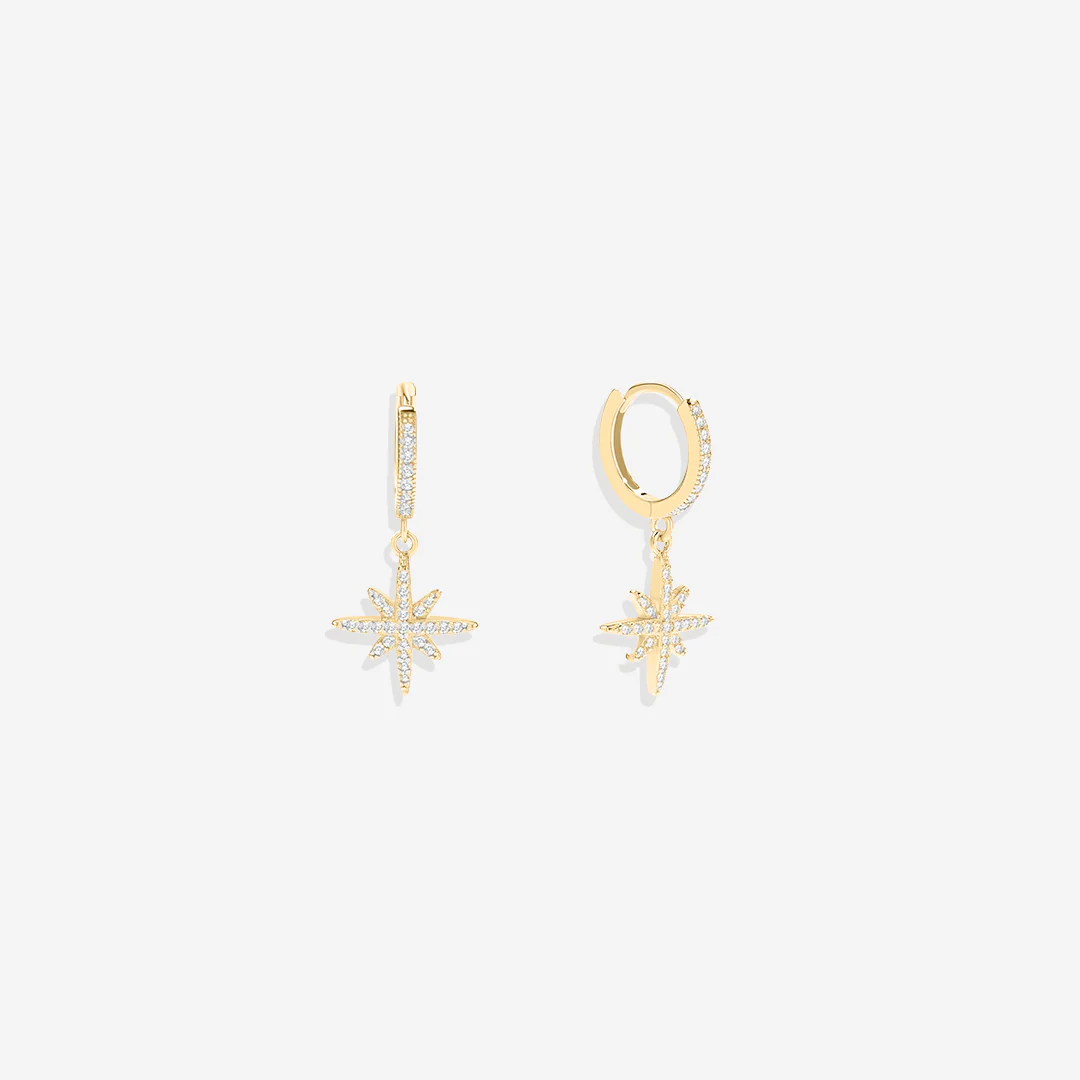 Starburst Drop Huggie Earrings - Image 12