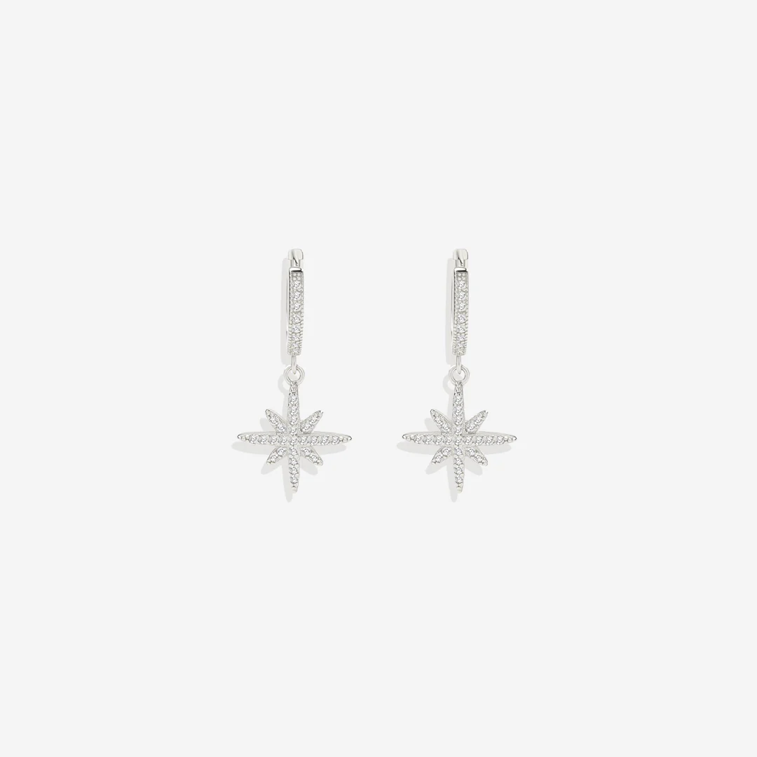 Starburst Drop Huggie Earrings - Image 4