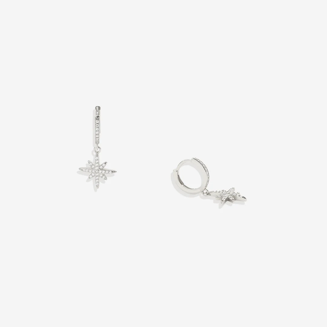 Starburst Drop Huggie Earrings - Image 8