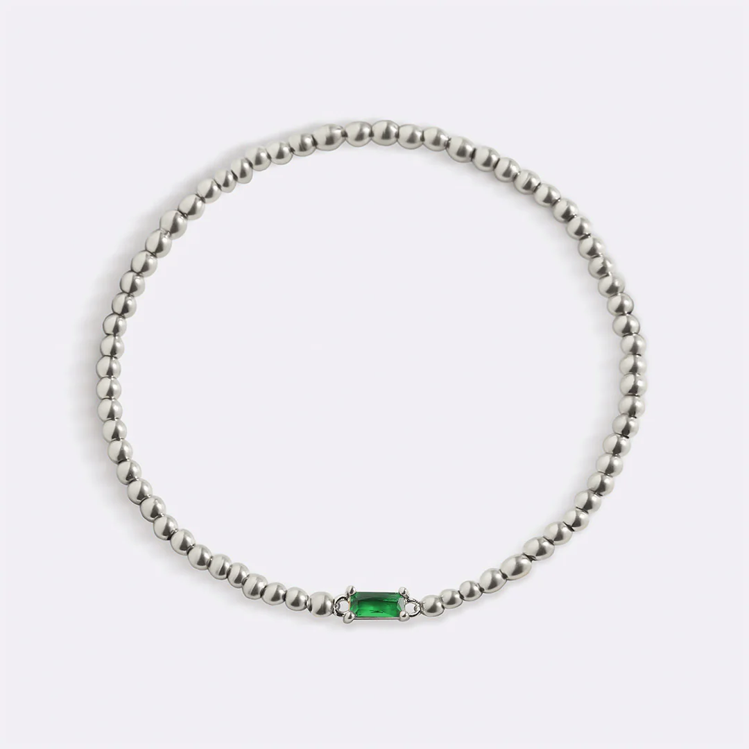 Sterling Silver Beaded Birthstone Bracelet - Image 29