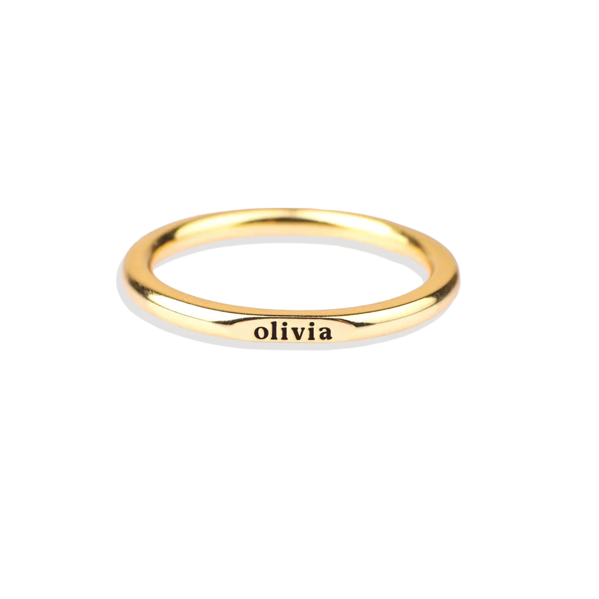 Sterling Silver Flat Top Super Tiny Stackable Name Ring - Image 3