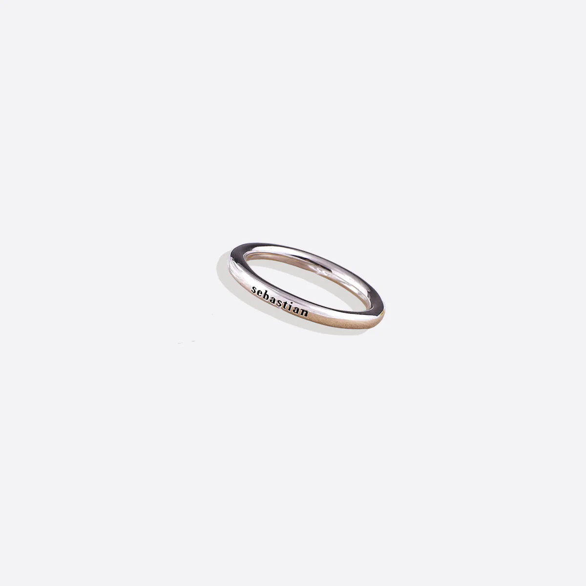 Sterling Silver Stamped Stackable Name Ring - Image 12