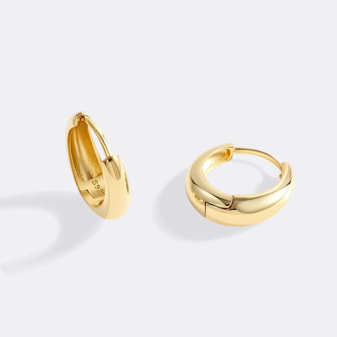 Teardrop Huggie Hoop Earrings - Image 10