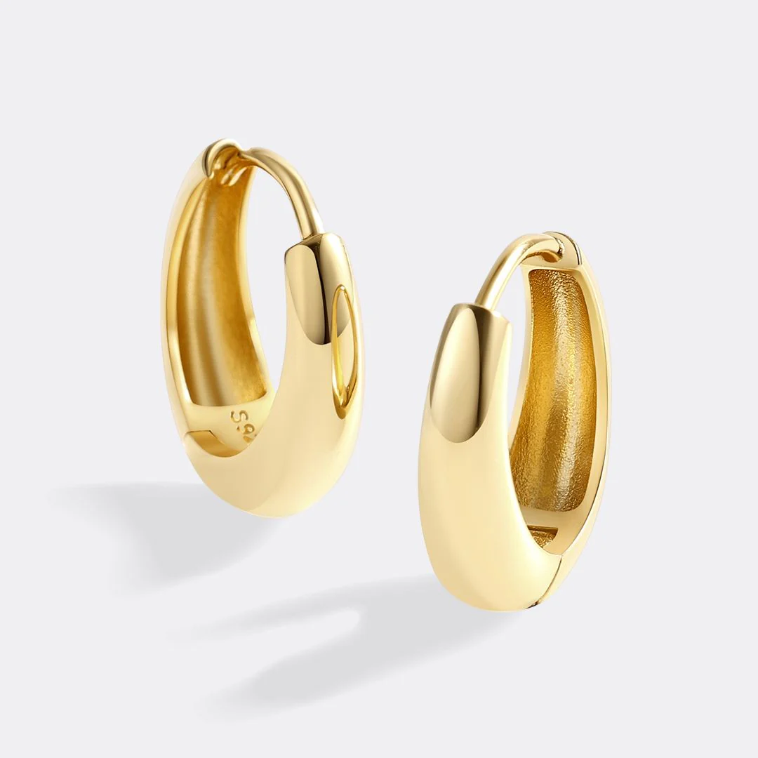 Teardrop Huggie Hoop Earrings - Image 11