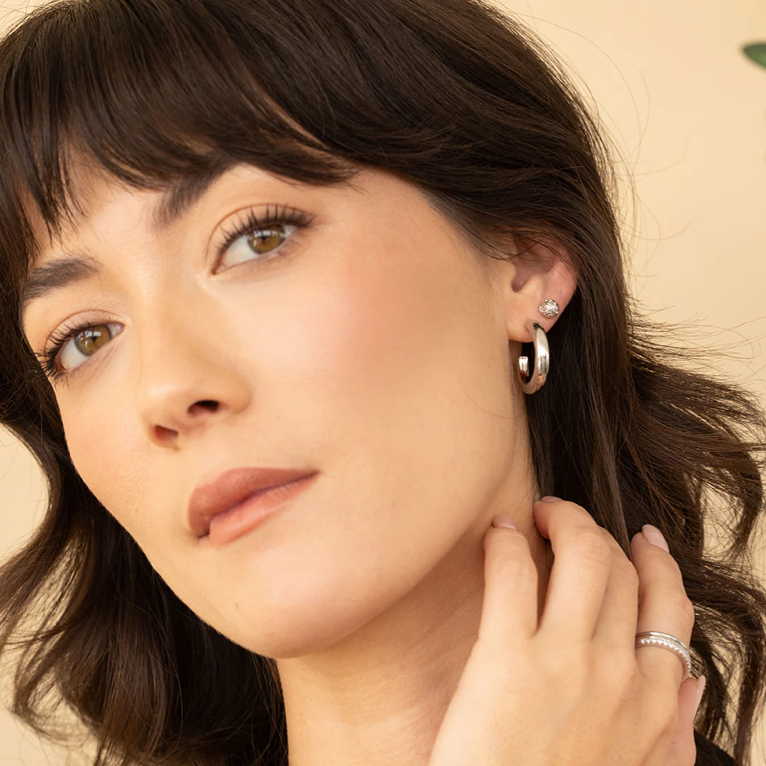 Textured Gold Ball Studs - Image 6