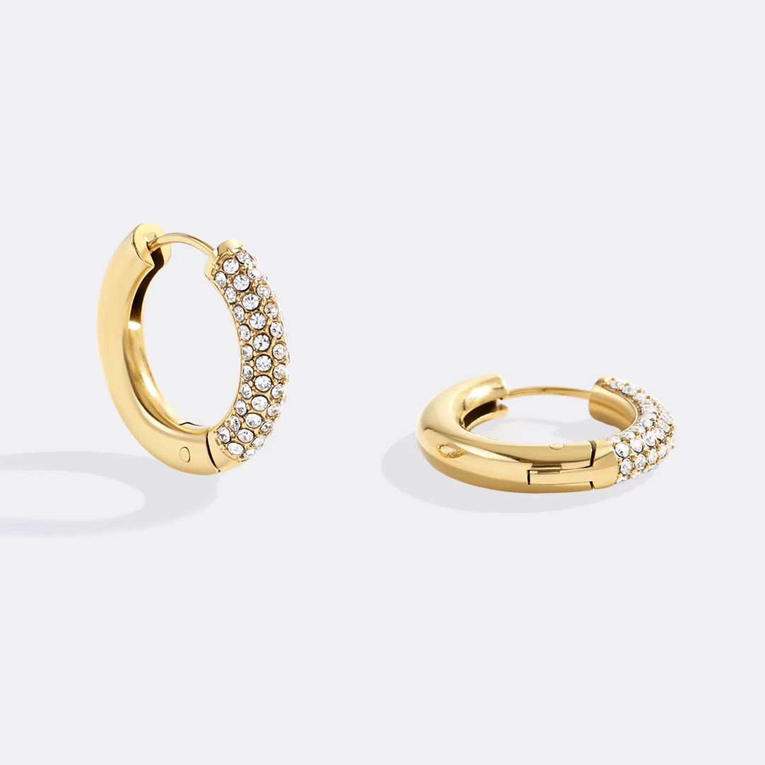 The Pavé Huggie Hoop Earrings - Image 5