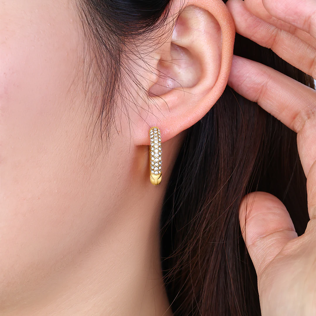 The Pavé Huggie Hoop Earrings - Image 7