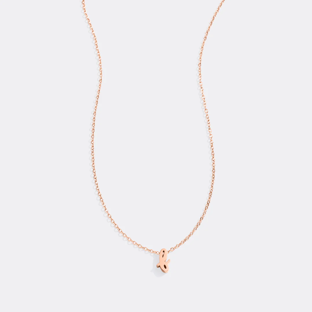 Tiny Script Initial Necklace - Image 48