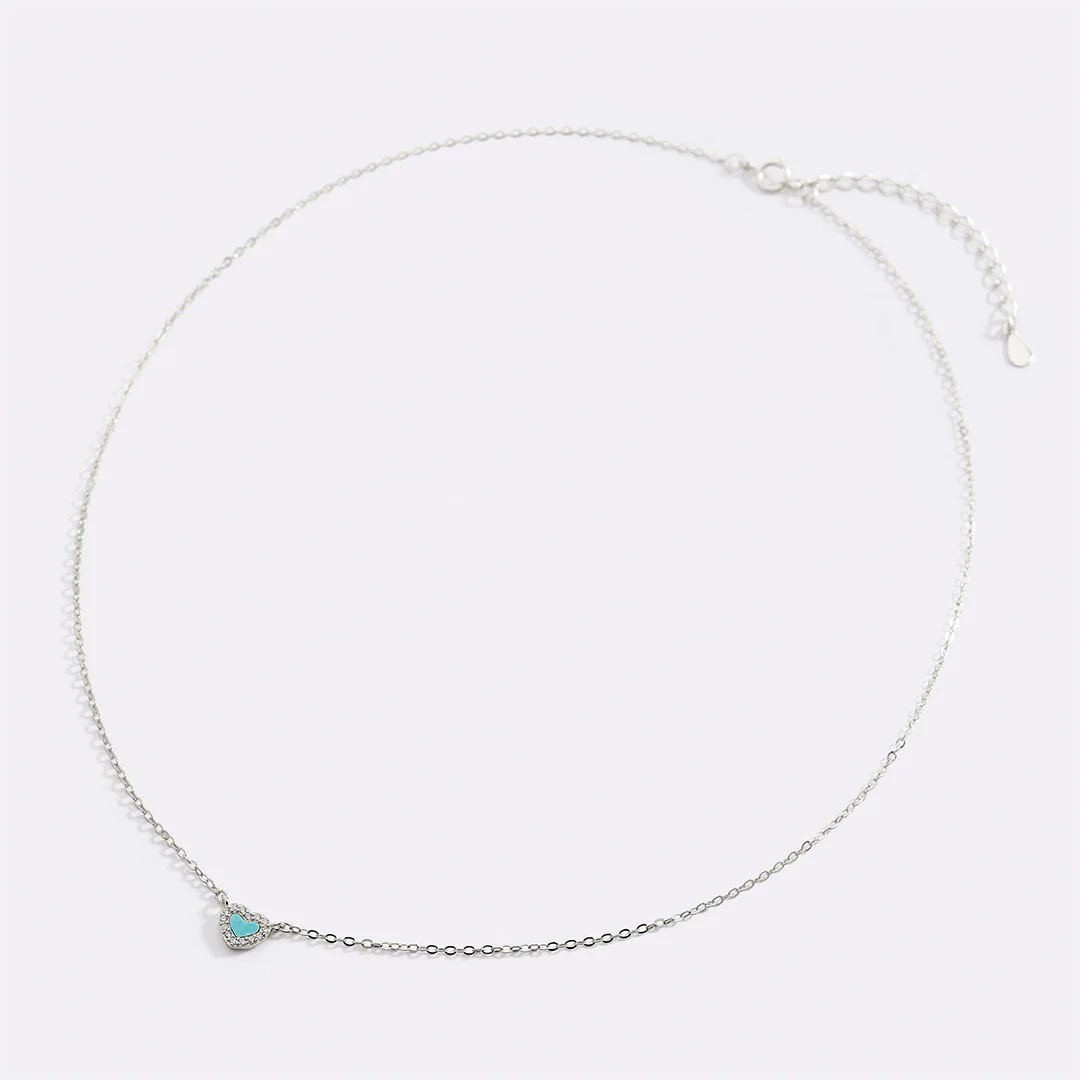 Tiny Turquoise Heart Choker - Image 20