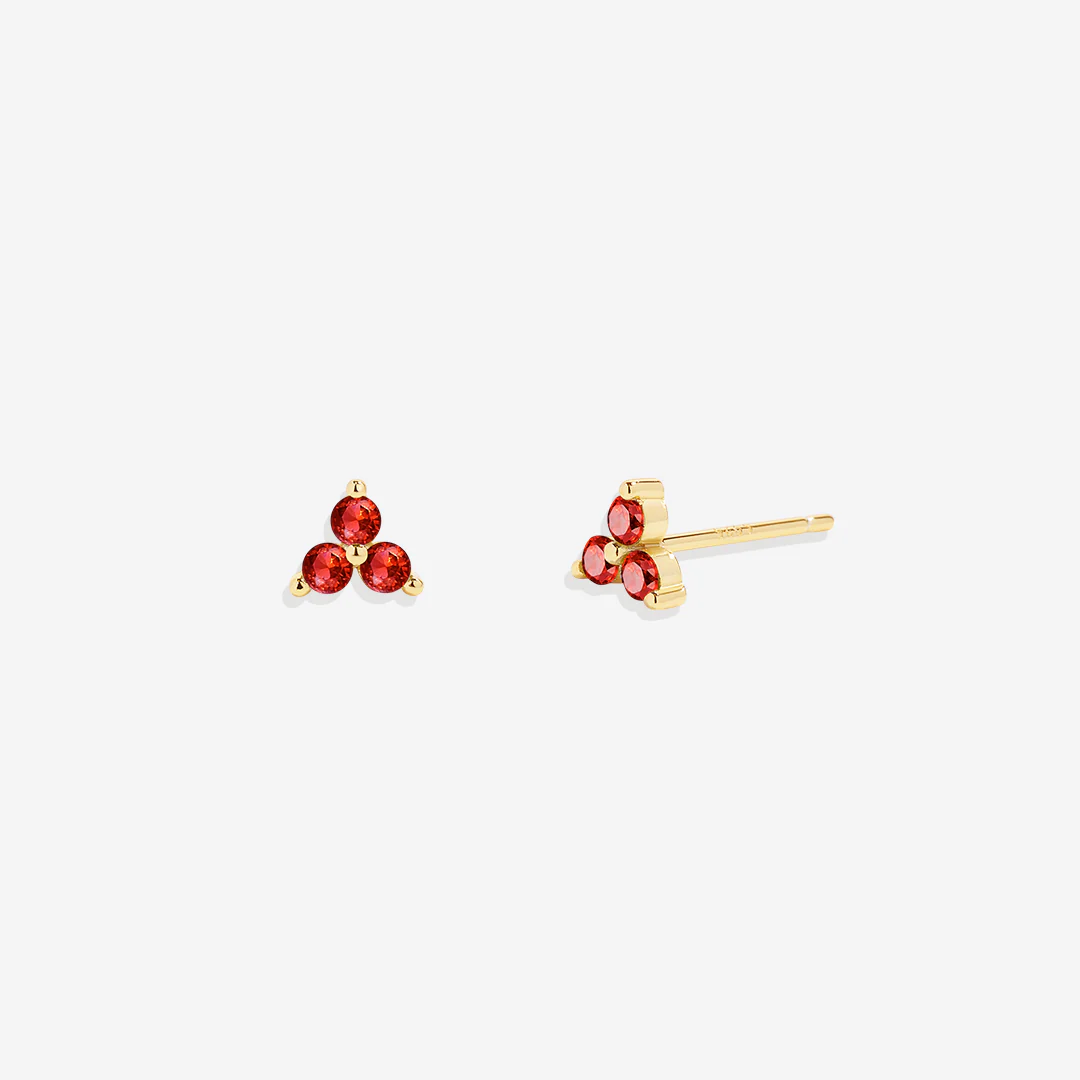 Trinity Birthstone Stud Earrings - Image 4